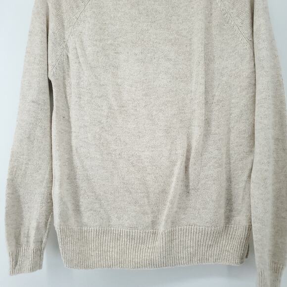 Silence + Noise Boho Minimal Cream Angora Mixed Stitch Chunky Knit Crew Henley S - Picture 11 of 11